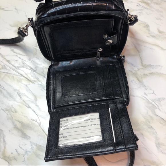 Vintage tiny purse/wallet Black with silver hearts - Picture 6 of 8